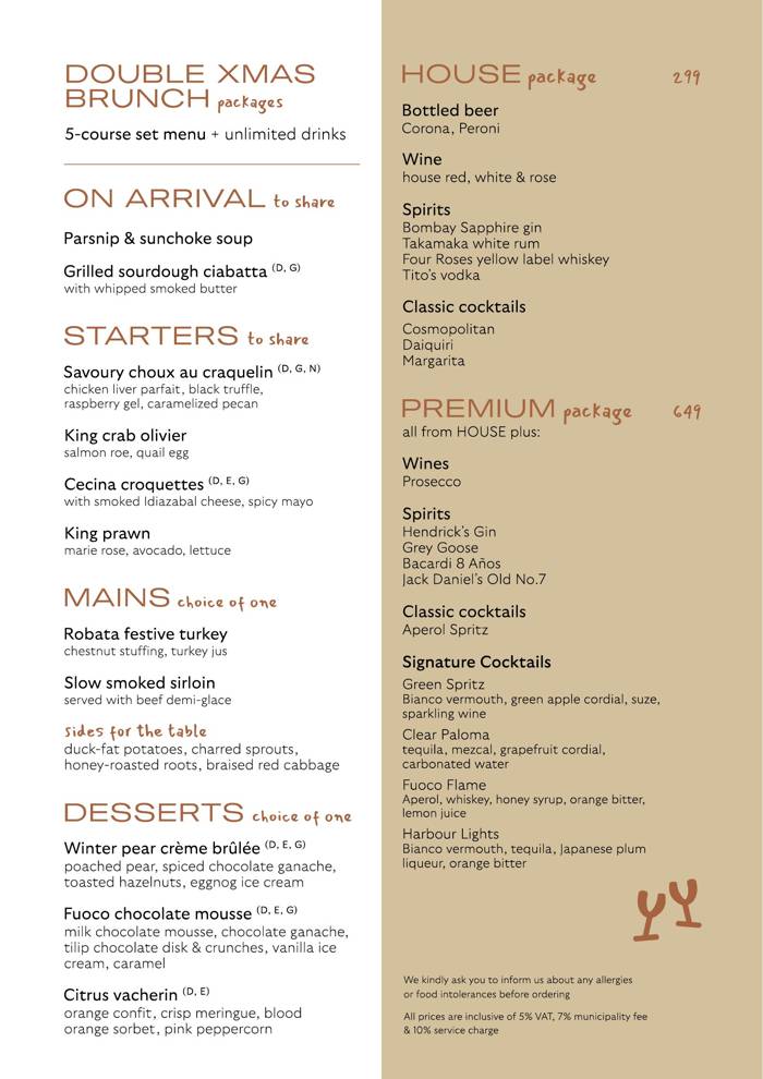 Double Xmas Brunch menu