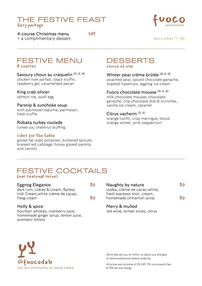 The Festive Feast menu